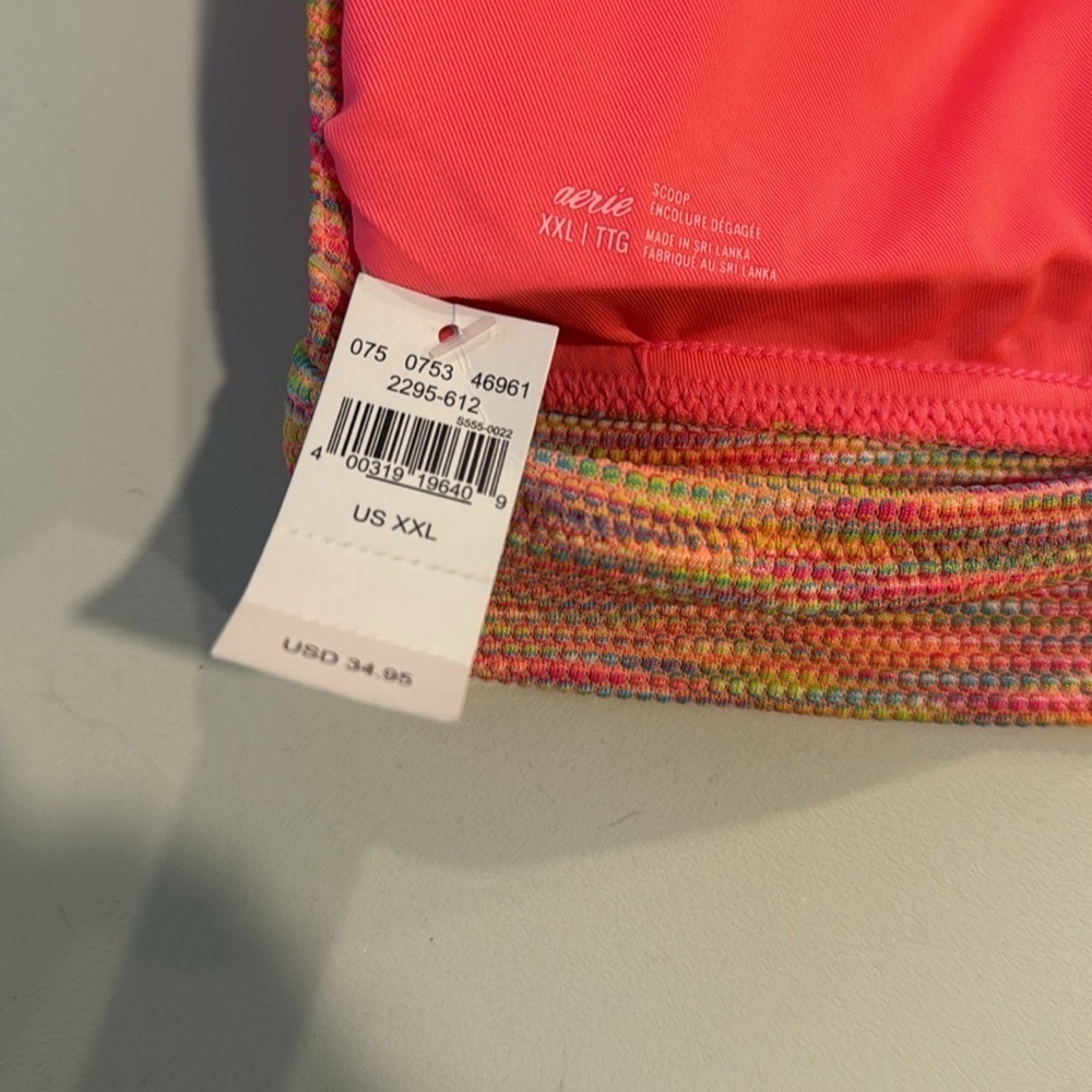 [aerie] NWT Rainbow Jacquard Scoop Bikini Top - Picture 3 of 5